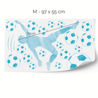 Wandtattoo Fußball – Fußballer Stürmer (blau)
