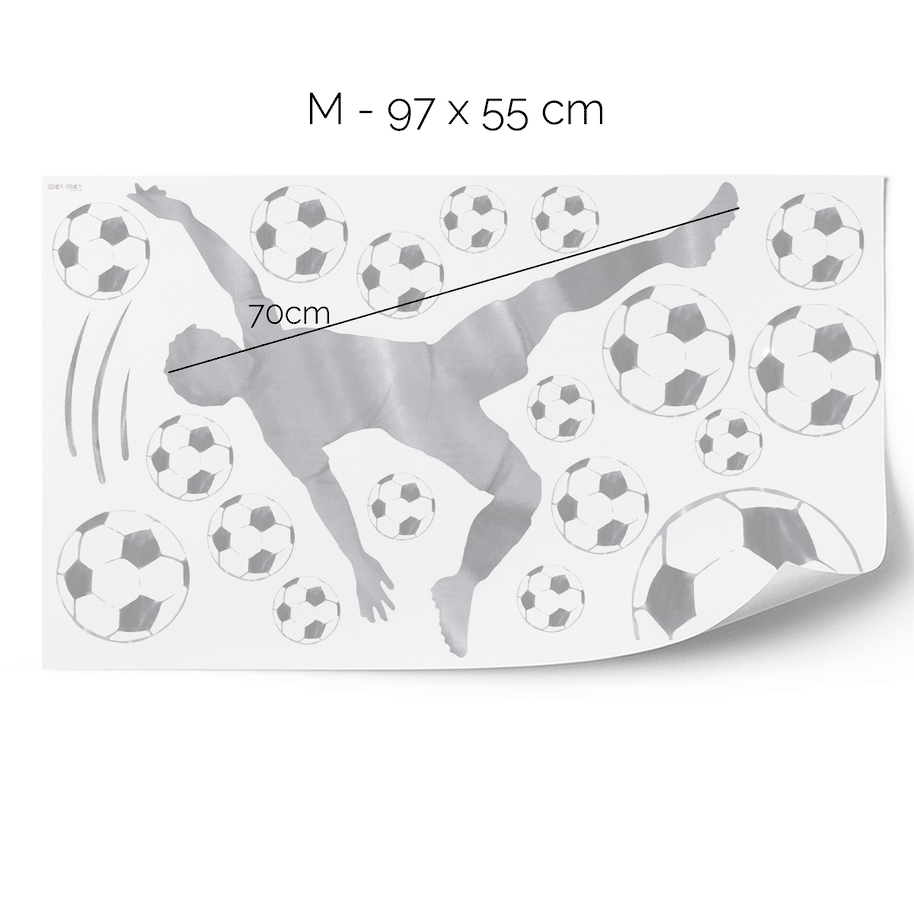 Football wall sticker - Striker (grey)