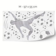 Football wall sticker - Striker (grey)