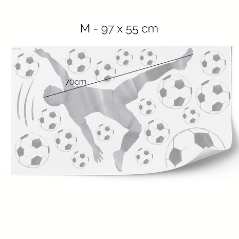 Football wall sticker - Striker (grey)