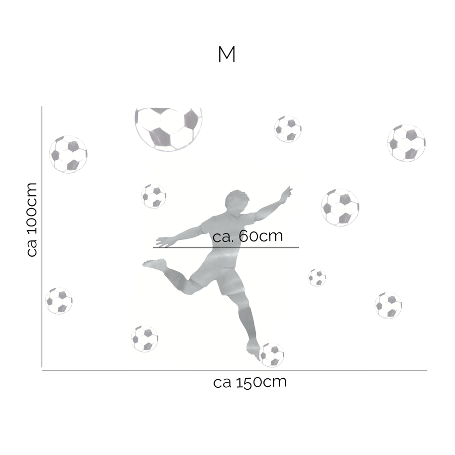 Football wall sticker - Striker (grey)