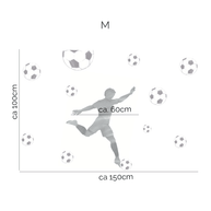 Football wall sticker - Striker (grey)