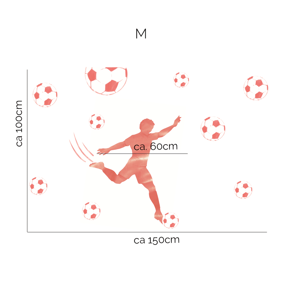 Football wall sticker - Striker (red)