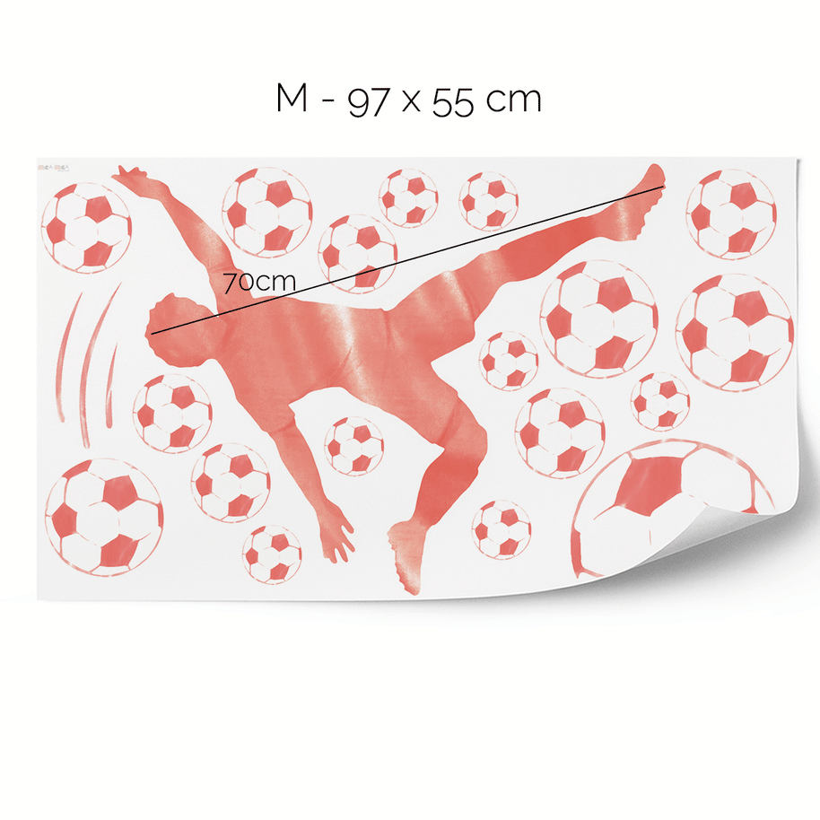 Football wall sticker - Striker (red)