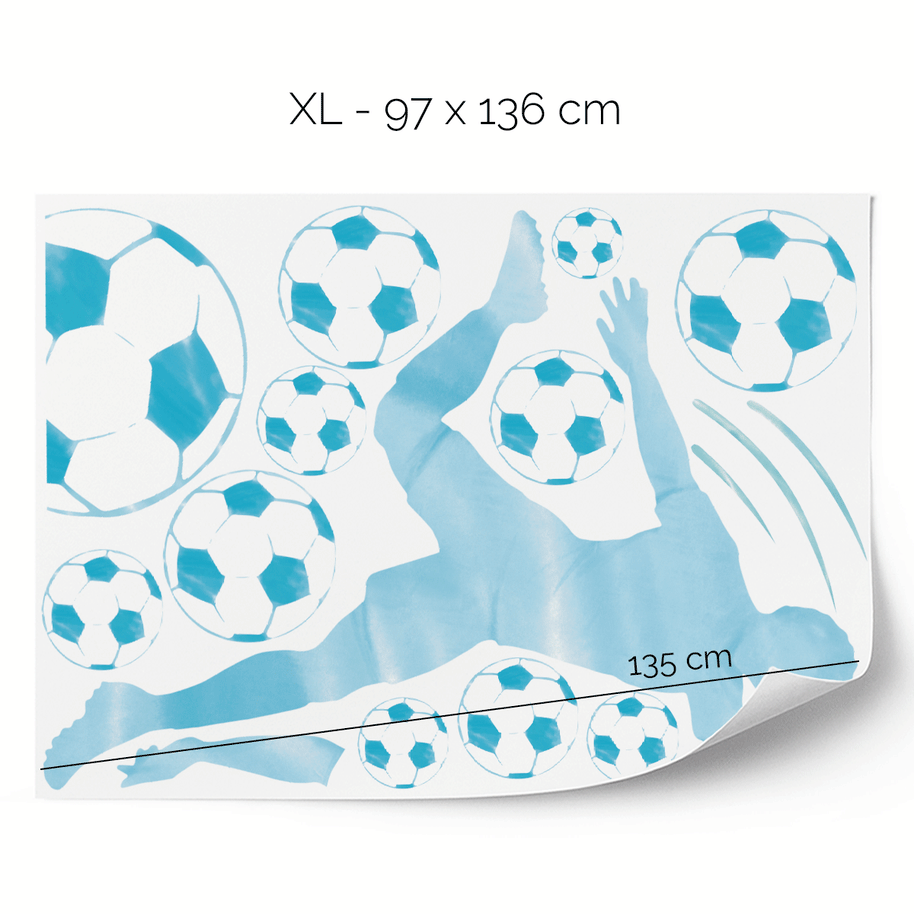 Wandtattoo Fußball – Fußballer Stürmer (blau)