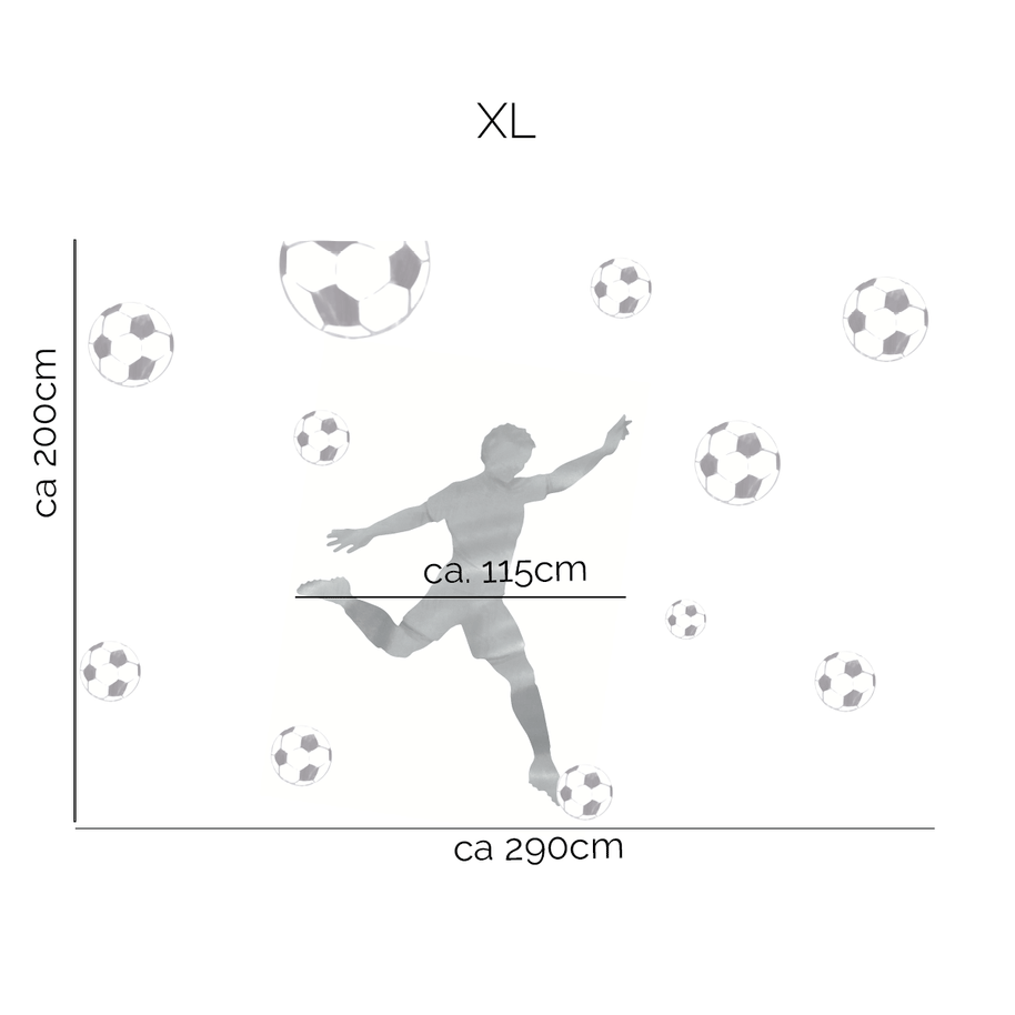 Football wall sticker - Striker (grey)