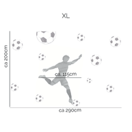 Football wall sticker - Striker (grey)