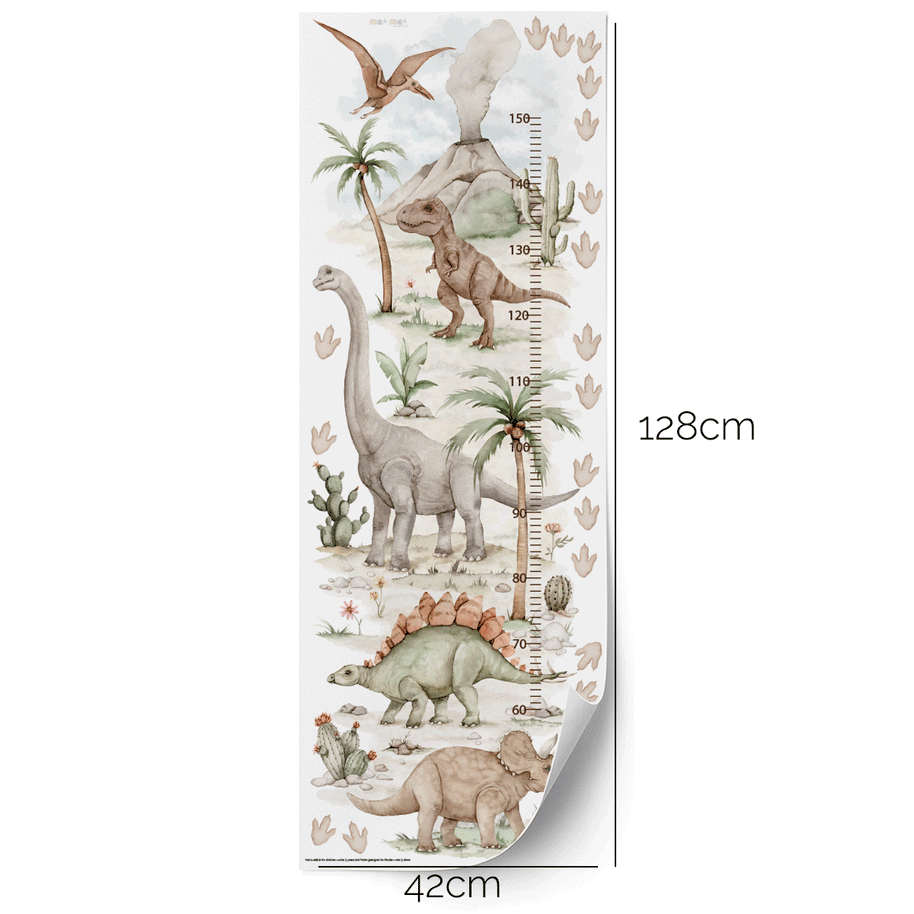 Dinosaurier Messlatte Wandtattoo - Urzeit Giganten