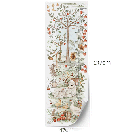 Height chart wall sticker - Magical farm growth chart