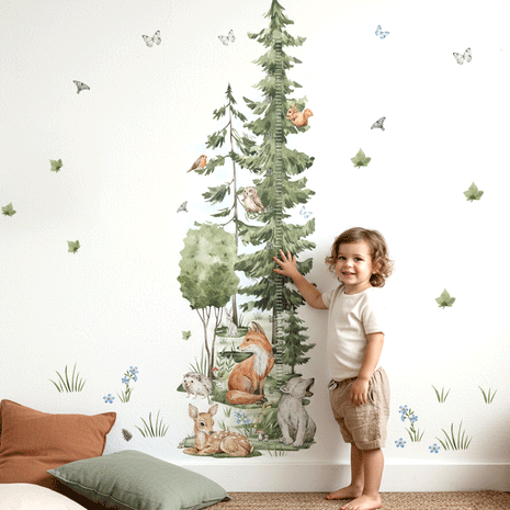 Height chart wall sticker - Magical forest growth chart