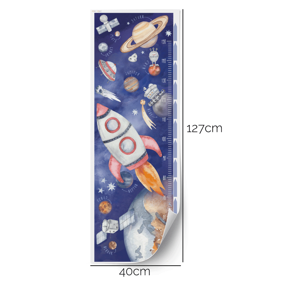 Height chart wall stickers -Space adventure growth chart