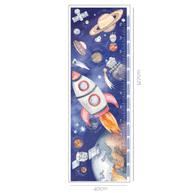 Height chart wall stickers -Space adventure growth chart