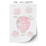 Hot air balloons wall stickers (pink)
