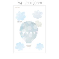 Hot air balloons wall stickers (blue)