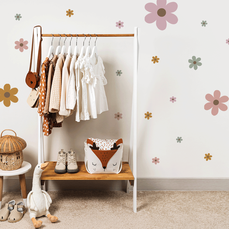 Flower wall stickers - Happy blooms (earthy tones)