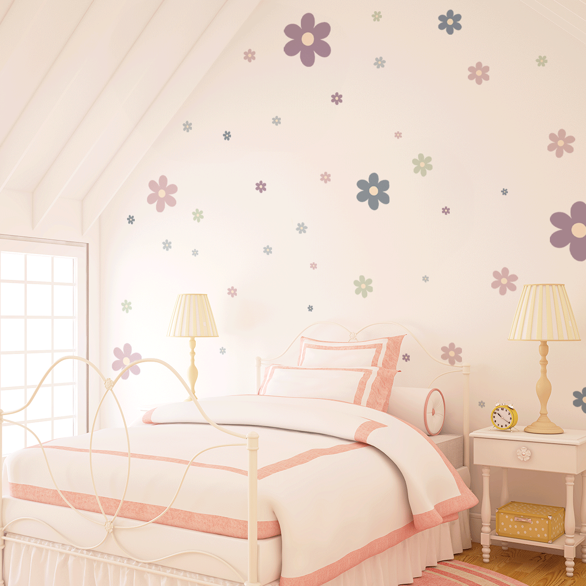Flower wall stickers - Happy blooms (lavendel dream)