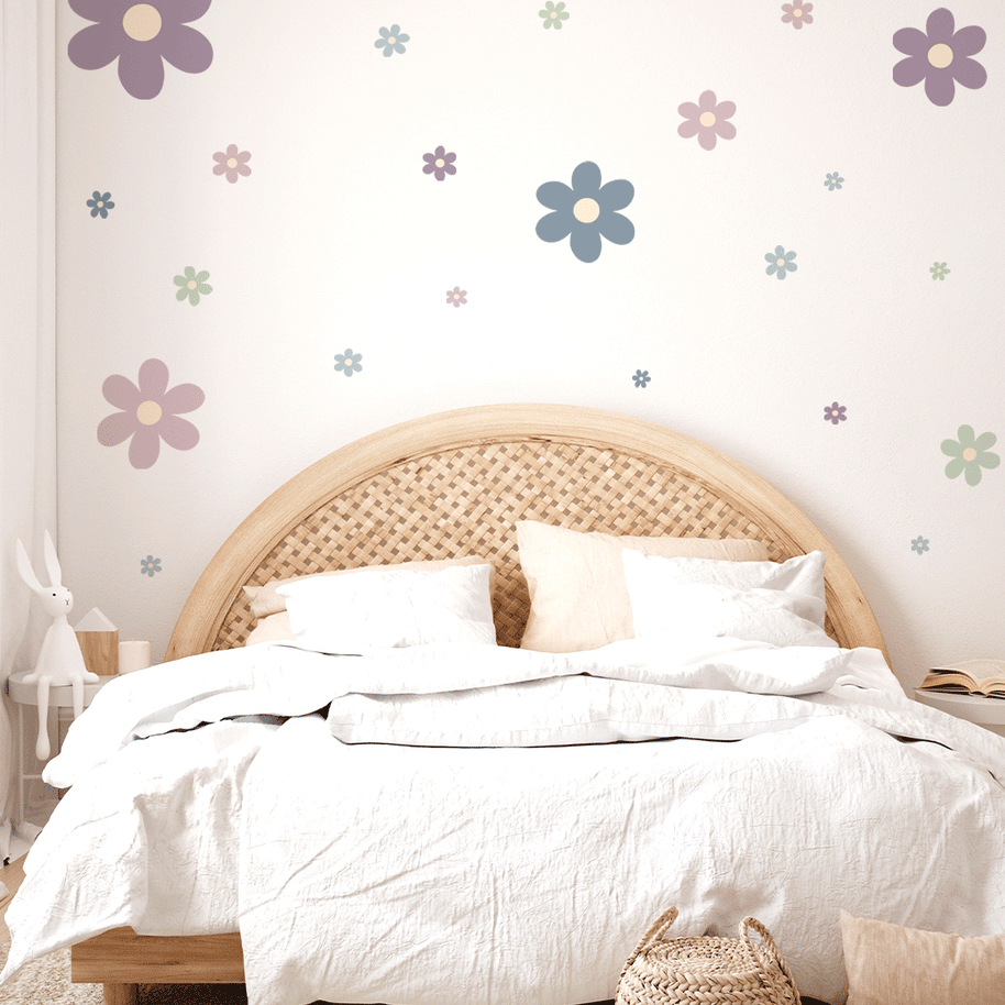 Flower wall stickers - Happy blooms (lavendel dream)