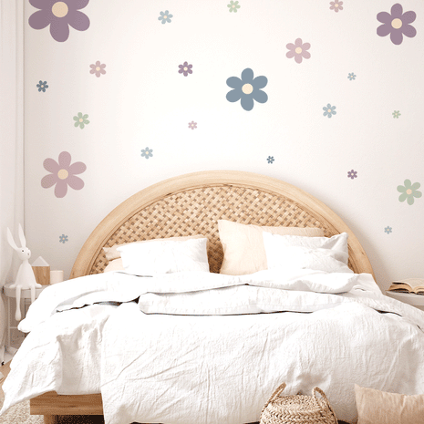 Flower wall stickers - Happy blooms (lavendel dream)