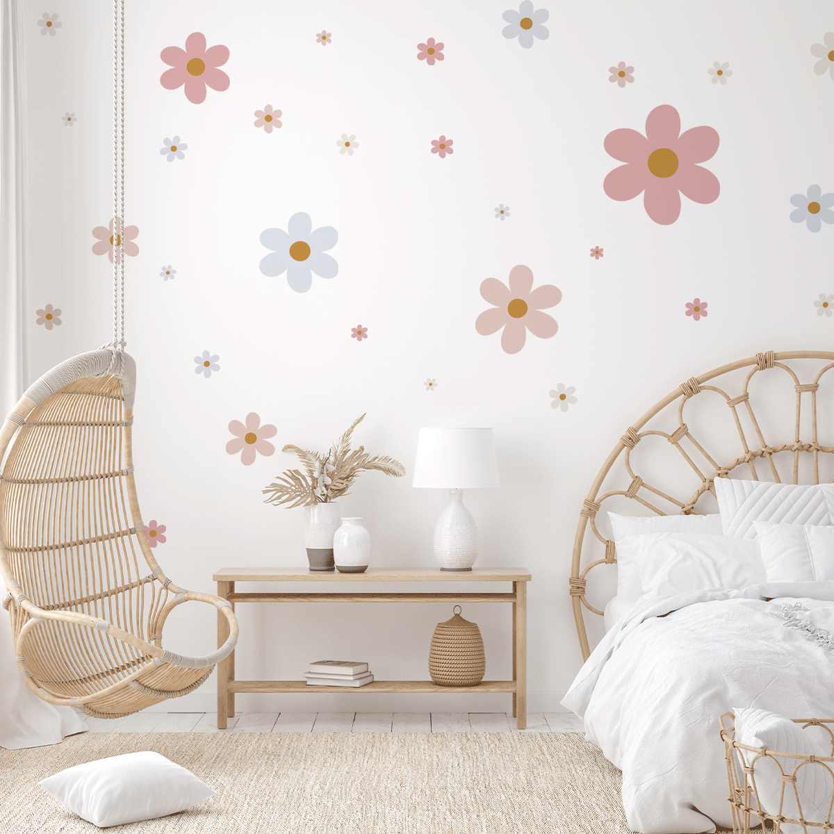 Flower wall stickers - Happy blooms (the soft touch)
