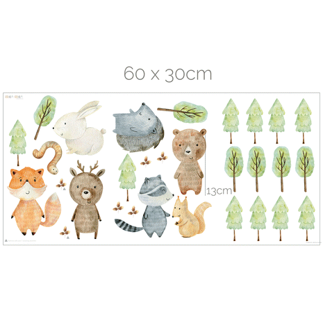 Woodland wall stickers - Little forest animals