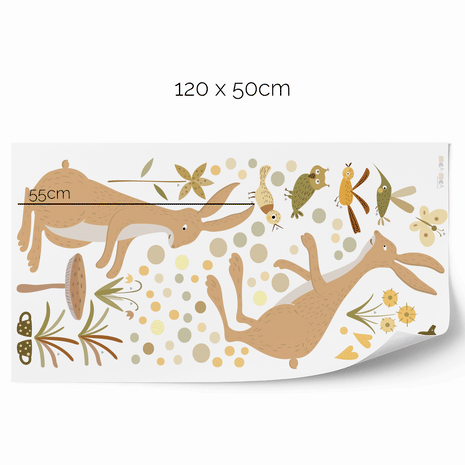 Wandtattoo Waldtiere - Tea-Time Hasen