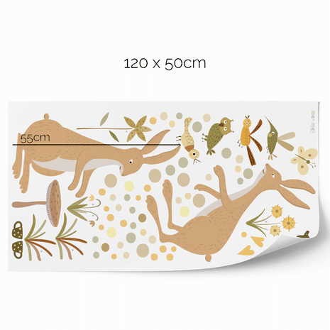 Woodland wall stickers - Tea time bunnies