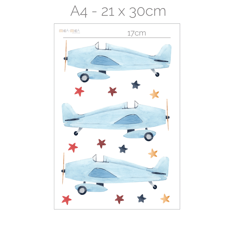 Airplane wall stickers (blue)