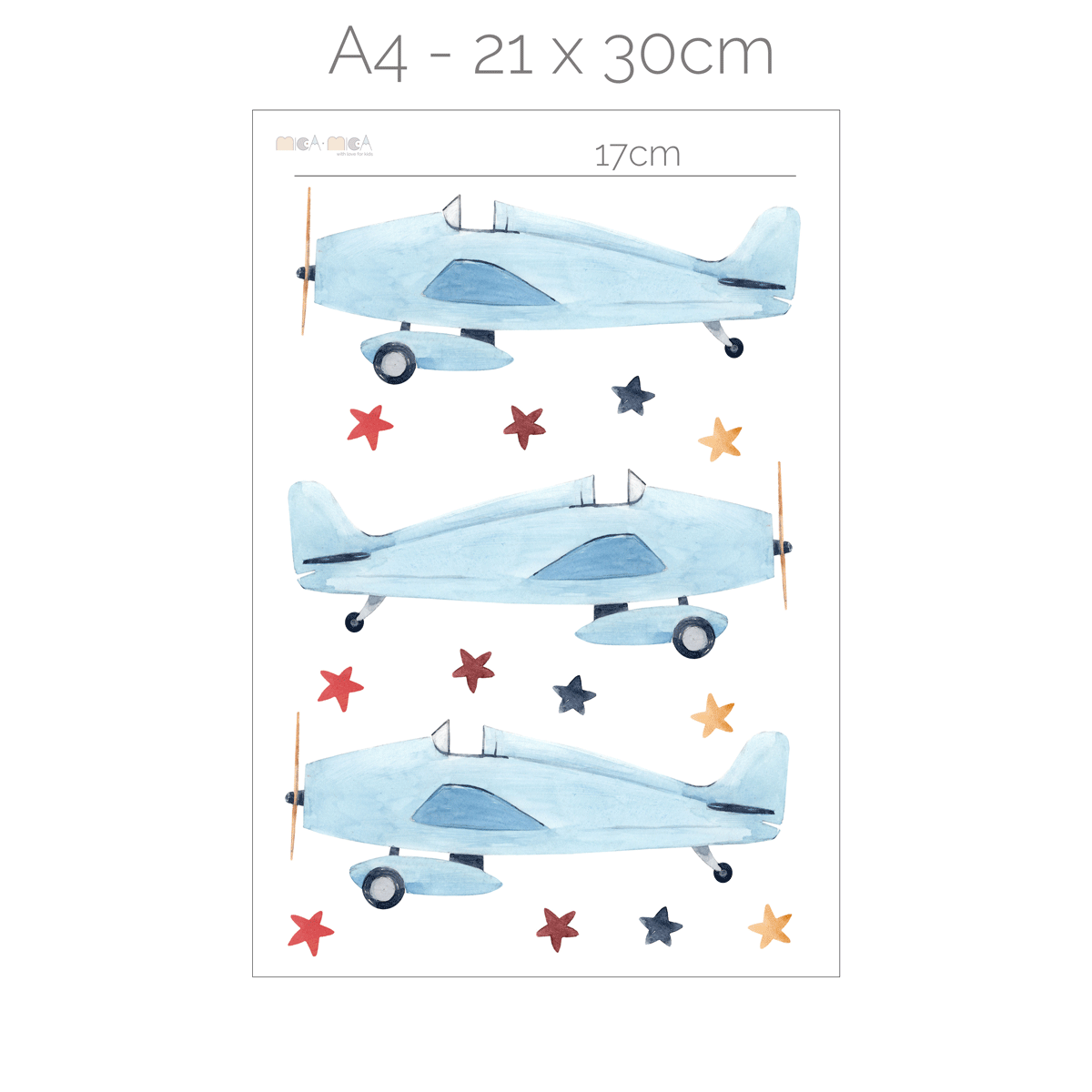 Airplane wall stickers (blue)