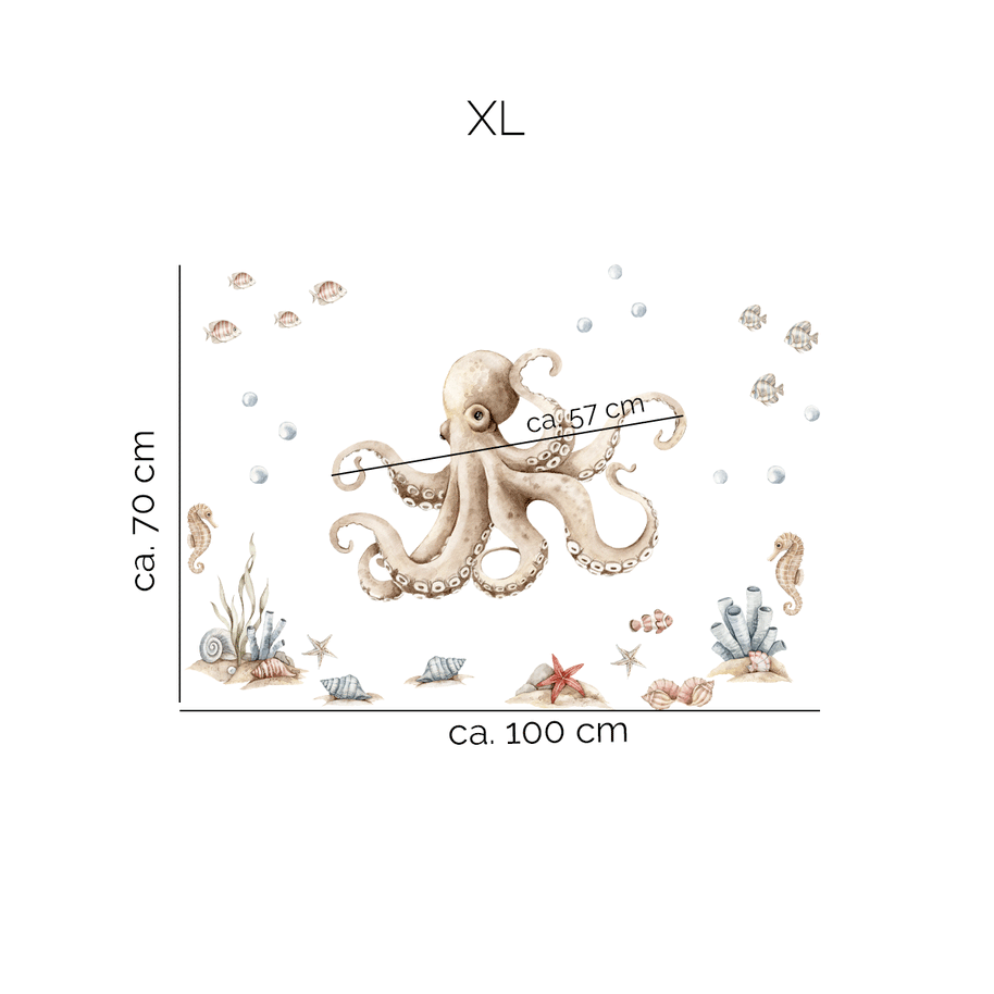 Wandtattoo Unterwasserwelt - Ozeanträume - Oktopus