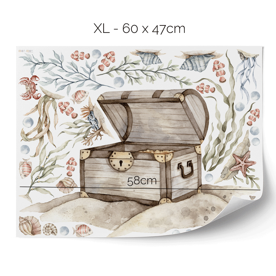 Under the sea wall stickers - Ocean Dreams - Treasure chest