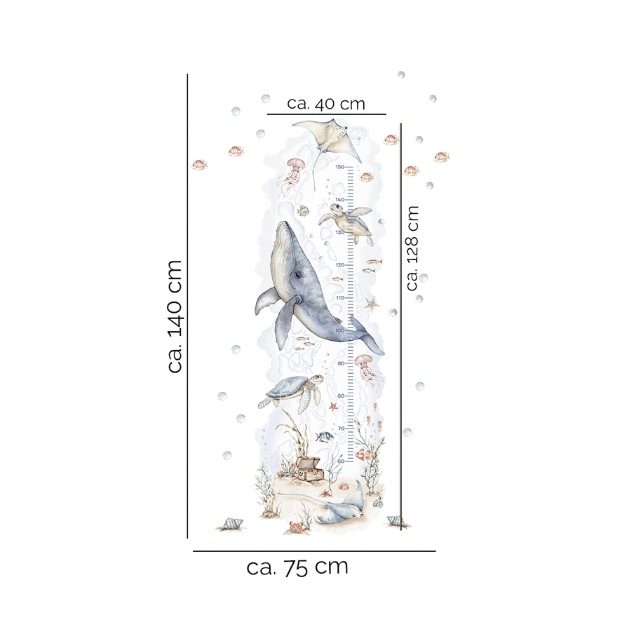 Height chart wall sticker - Ocean Dreams growth chart