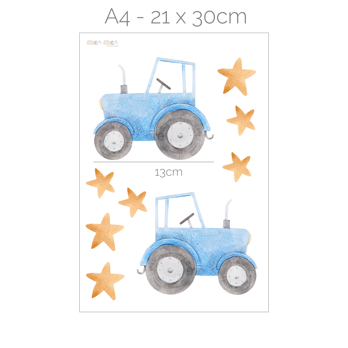 Wandtattoo Traktor - Blaue Traktoren