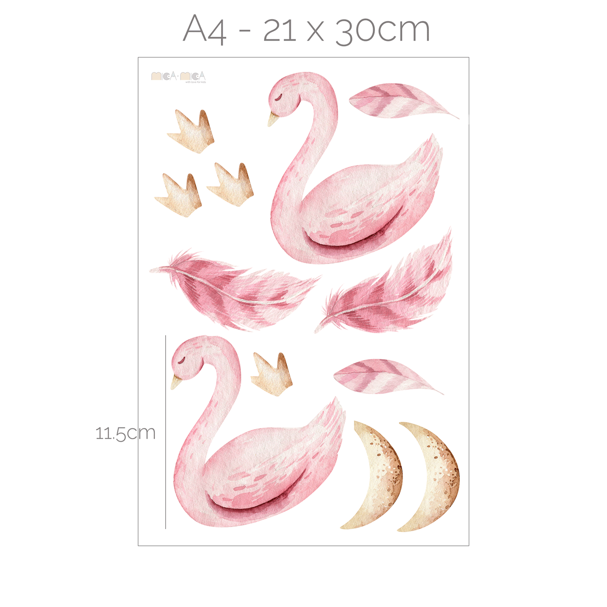 Swan wall stickers - Moonlight swans
