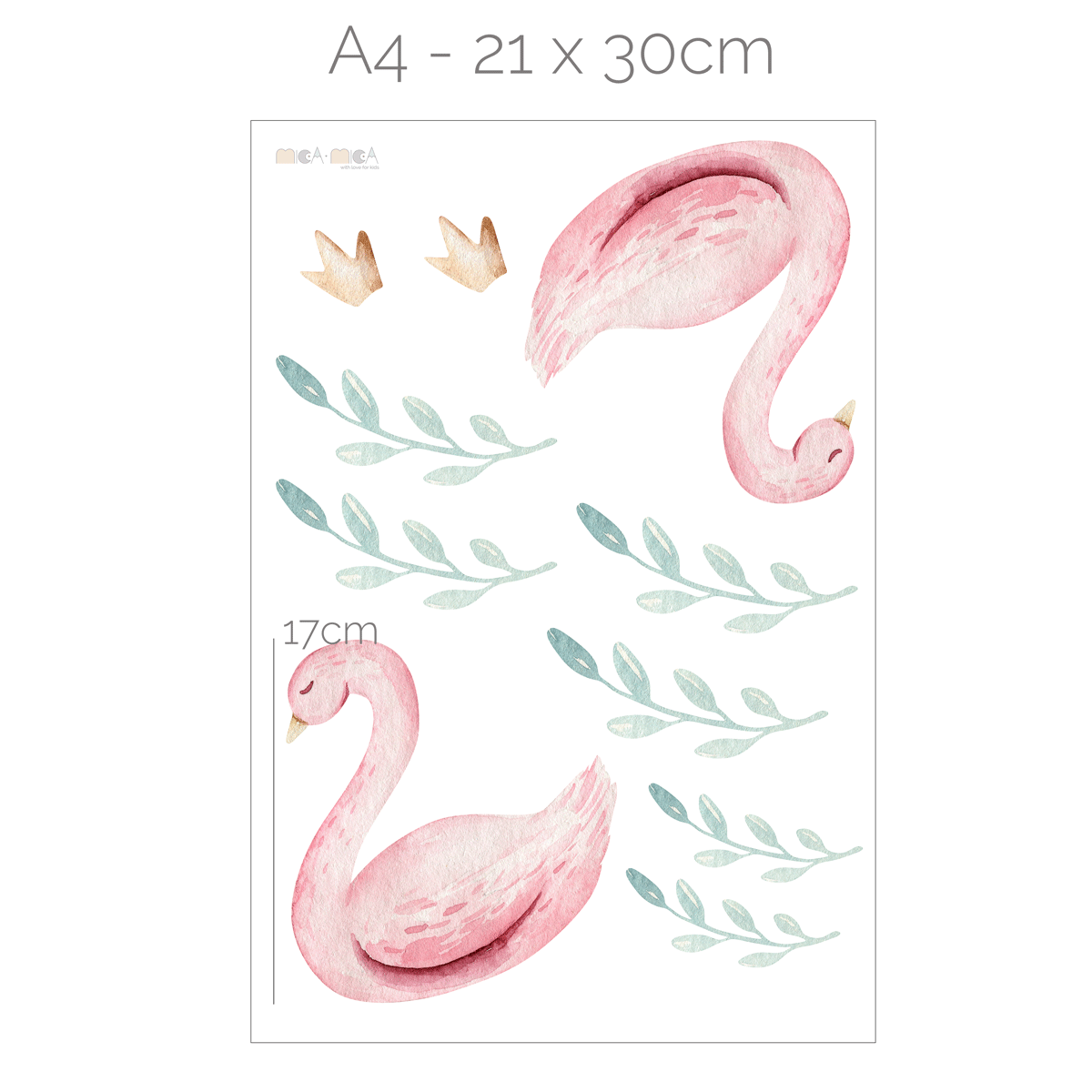 Swan wall stickers - Watercolour swans