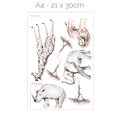 Wandtattoo Dschungel - Aquarell-Safari Tiere