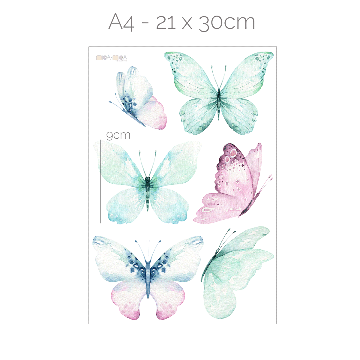 Butterfly wall stickers - Watercolour butterflies