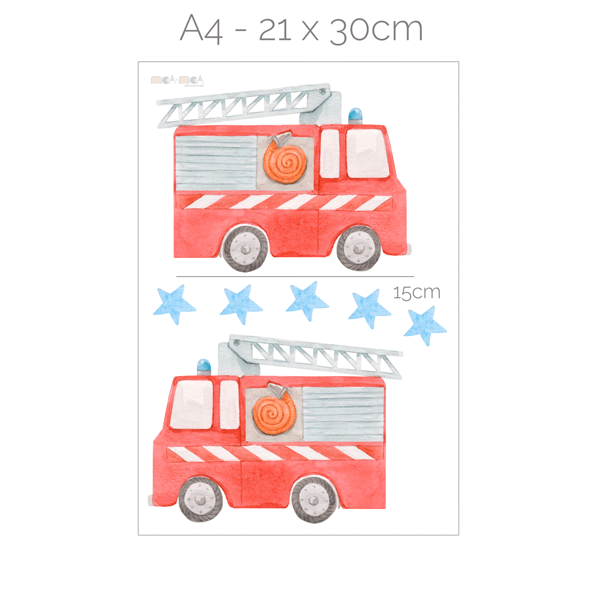 Fire engine wall stickers