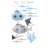 Under the sea wall stickers - Exploring submarines
