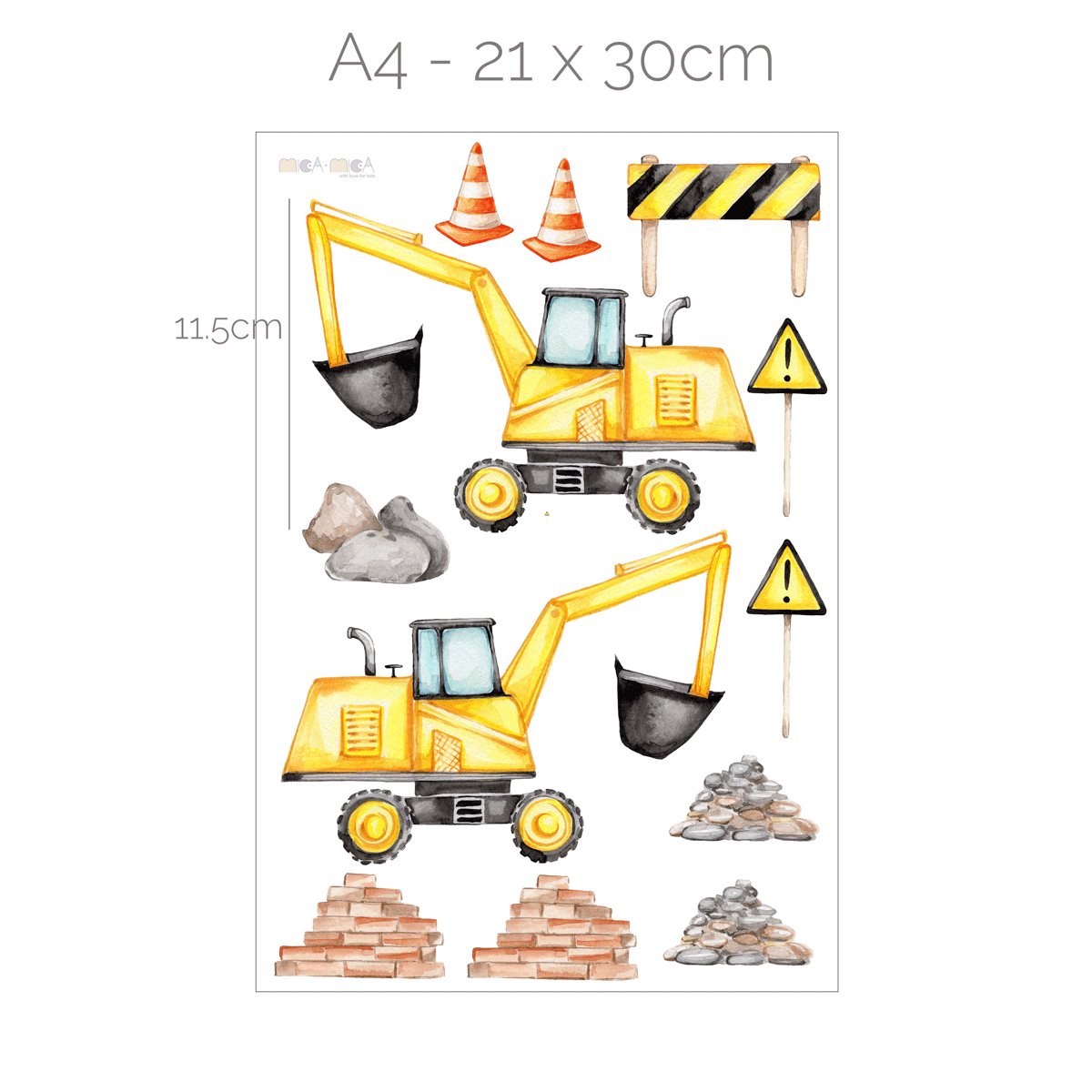 Digger wall stickers