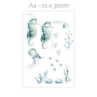 Wandtattoo Unterwasserwelt - Seepferdchen