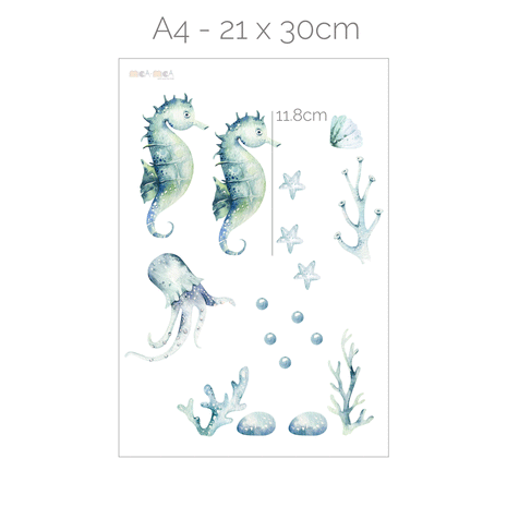 Under the sea wall stickers - Seahorse world