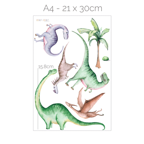 Wandtattoo Dinosaurier - Aquarell Dinos