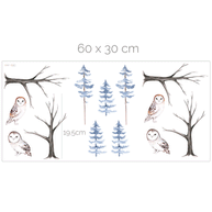 Wandtattoo Waldtiere - Aquarell Waldeulen