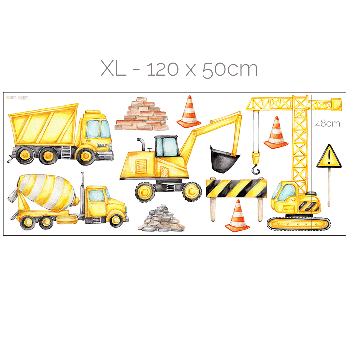 King size construction wall stickers