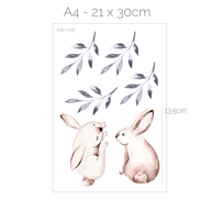 Woodland wall stickers - Watercolour rabbits