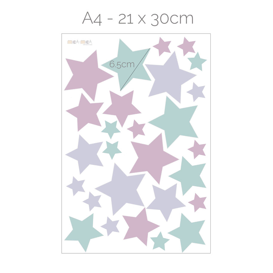 Wandtattoo Sterne - Pastell