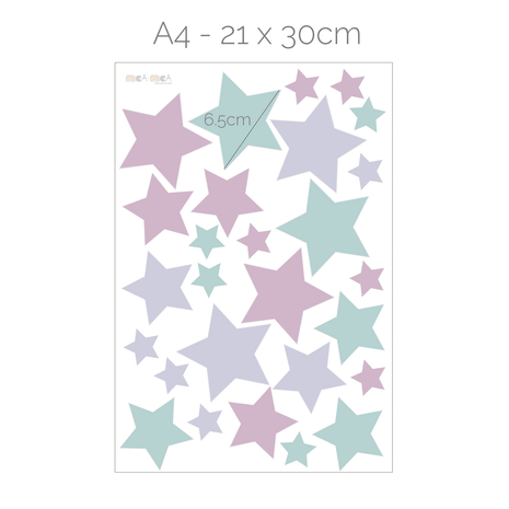 Wandtattoo Sterne - Pastell