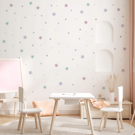 Wandtattoo Sterne - Pastell
