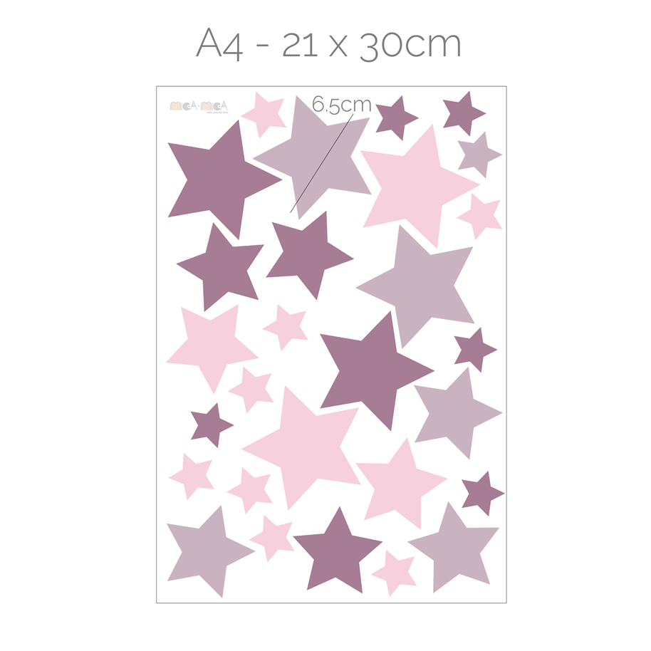 Wandtattoo Sterne - Lavendel/Lila/Rosa