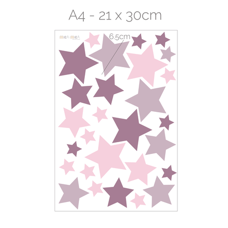 Wandtattoo Sterne - Lavendel/Lila/Rosa